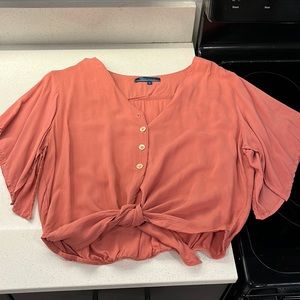 Shore orange tie top